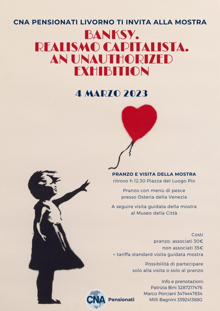 CNA Pensionati Livorno alla mostra di Banksy il 04/03/2023
