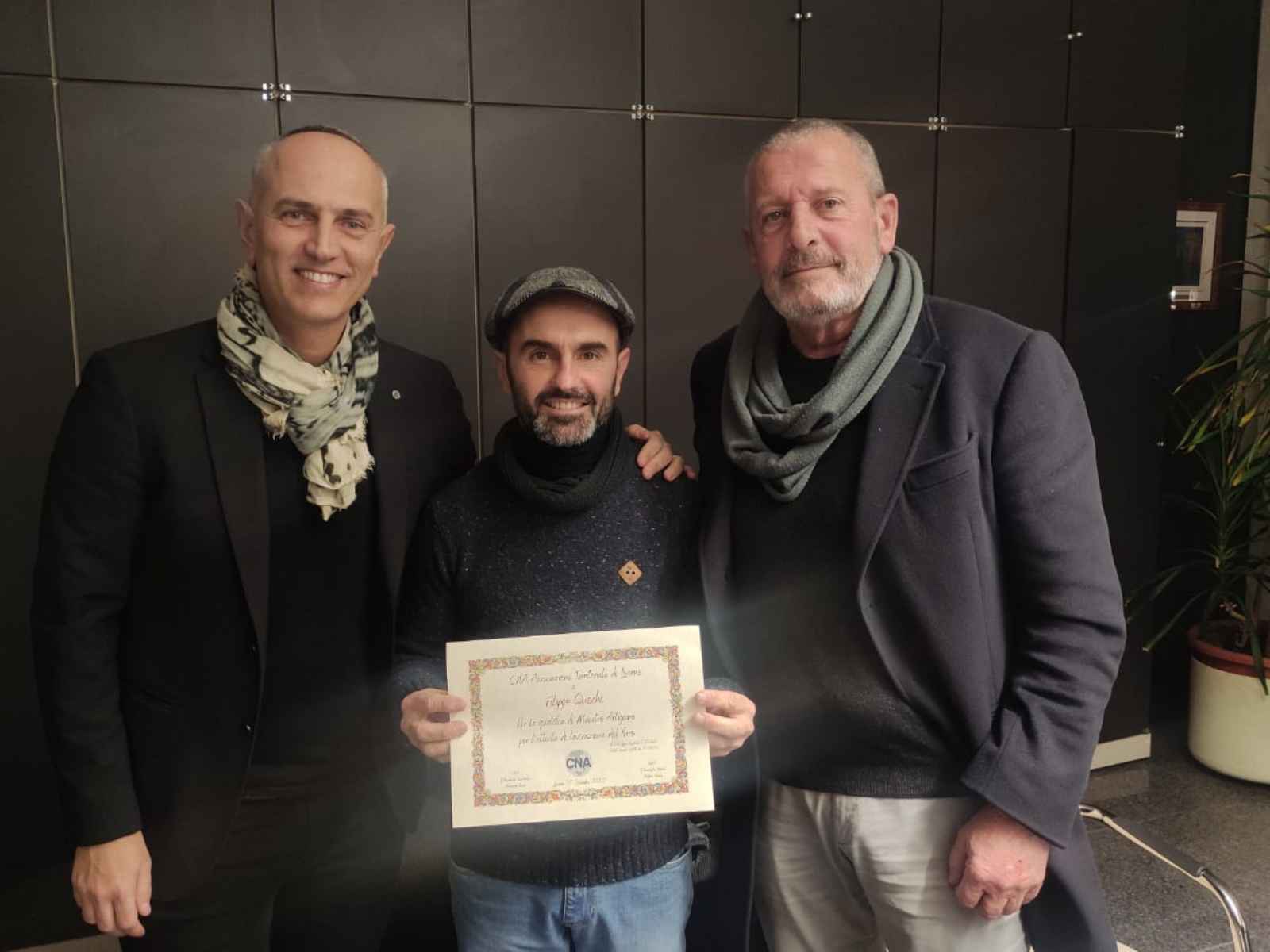 Filippo Quochi maestro artigiano premiazione CNA Livorno