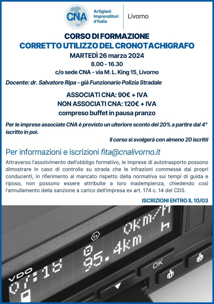 Corso cronotachigrafo 26 marzo 24 CNA Livorno