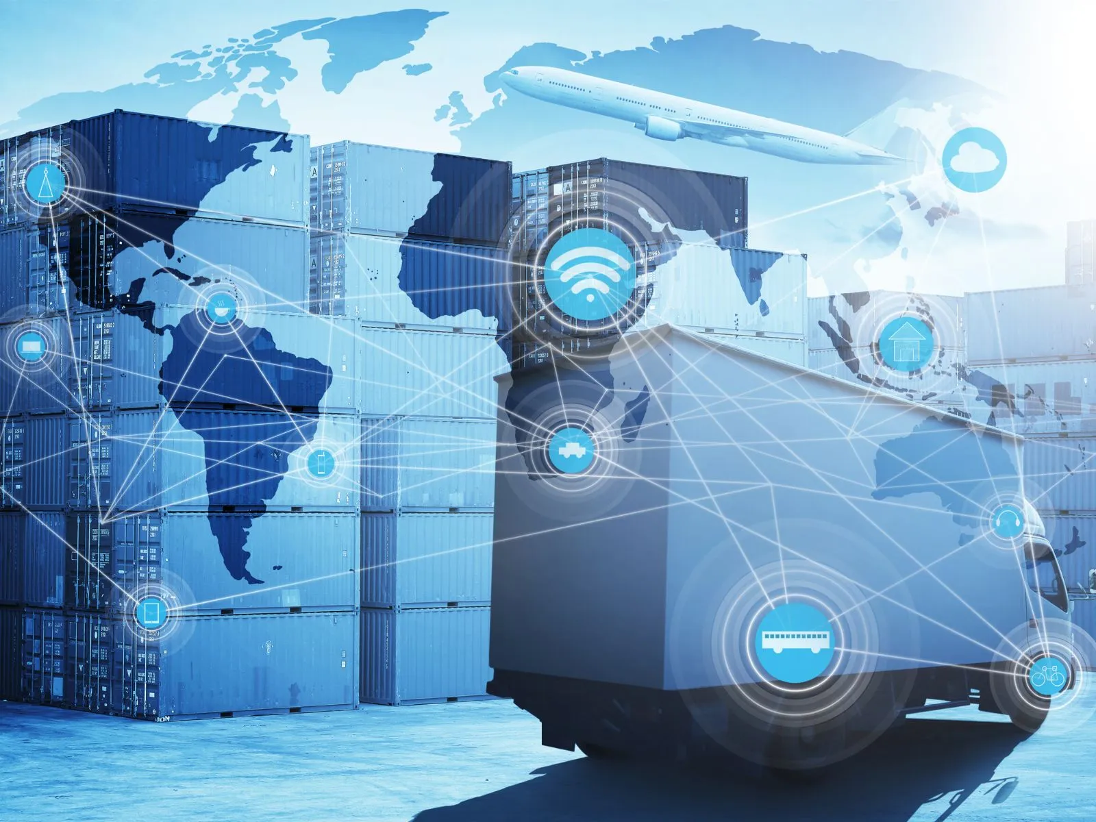 Una mappa o rete logistica digitale